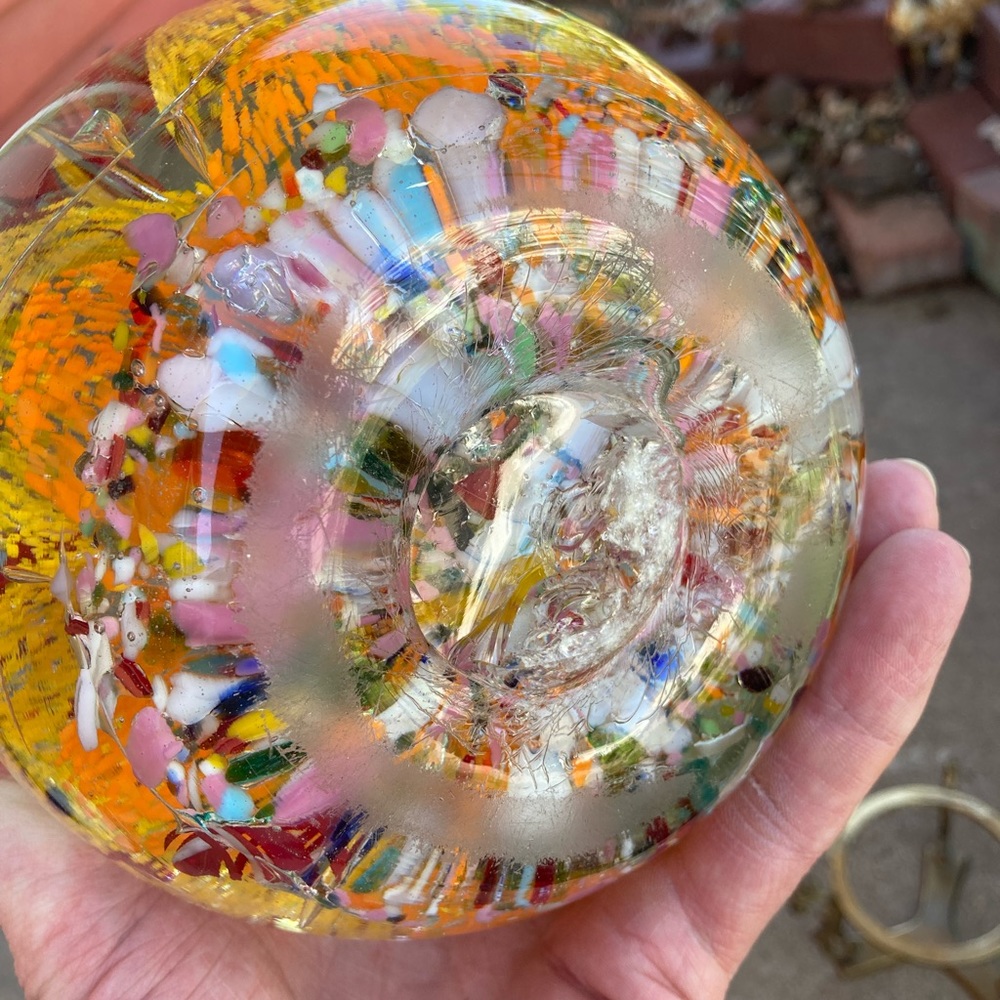 Colorful Huge Magnum Glass Sphere Paperweight with Stand - Picture 11 of 15